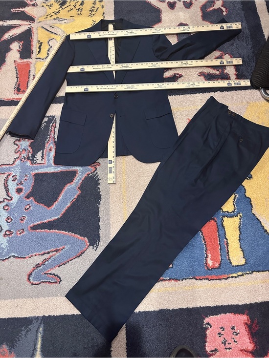 Hadleigh’s Other - Hand made in Italy Hadleigh’s Men's Classic 100% Cotton Navy Two-Piece Suit